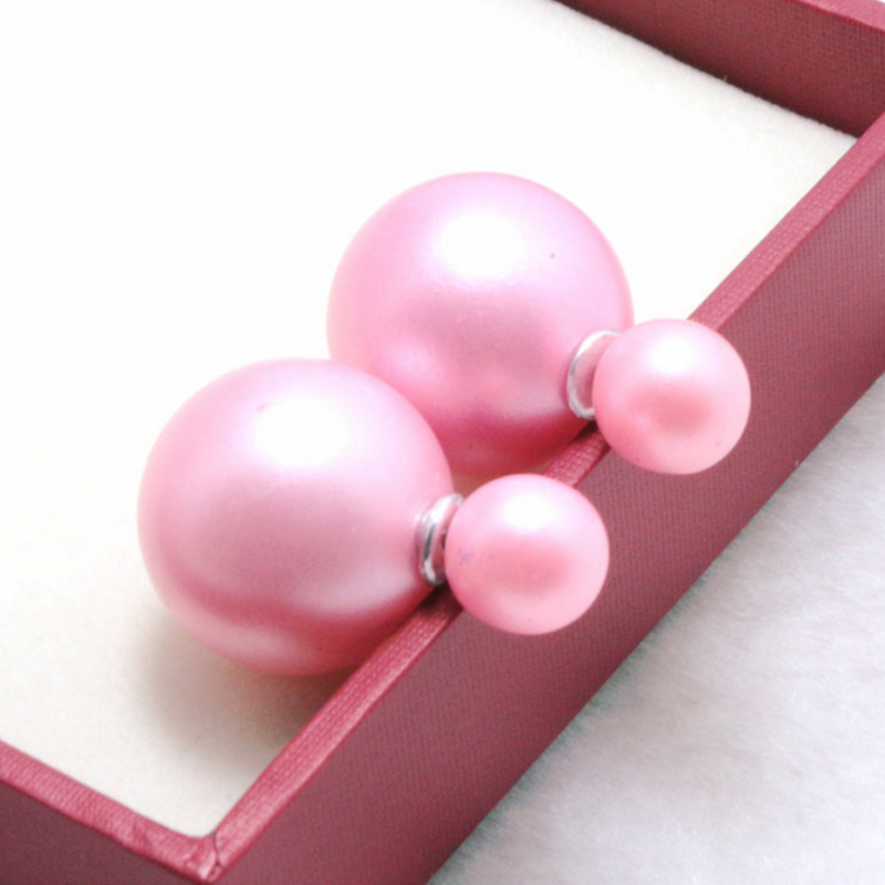 Oboustranné náušnice Balloons, light pink-matte