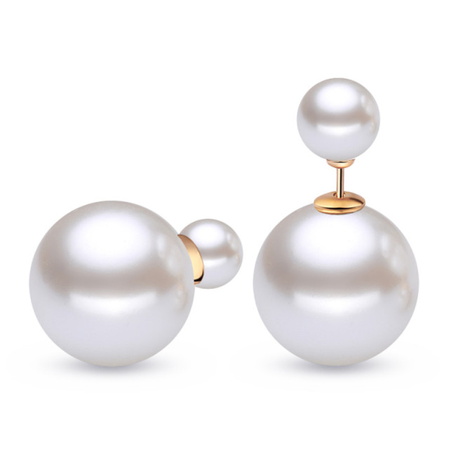 Náušnice balloons white, náušnice double-pearl, bílé náušnice