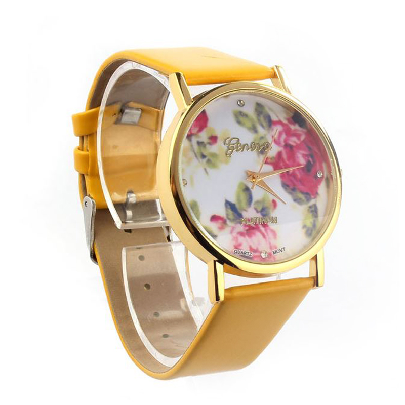 Květinové hodinky En roses yellow